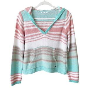 O’Neill | Knit Hoodie Sweatshirt Striped V-neck Boho Coastal Beachy XS